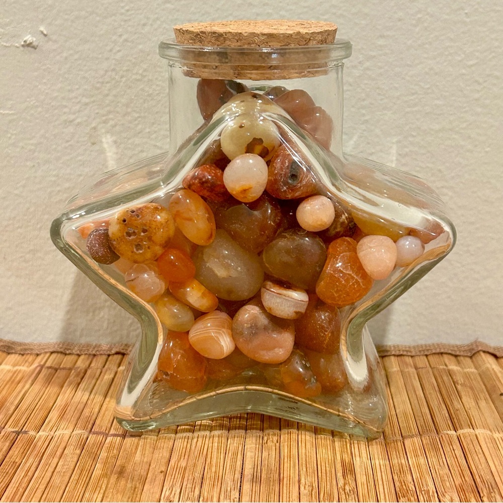 Carnelian Crystals In Glass  Magic Crystal Jar Spell Jar Home Decor